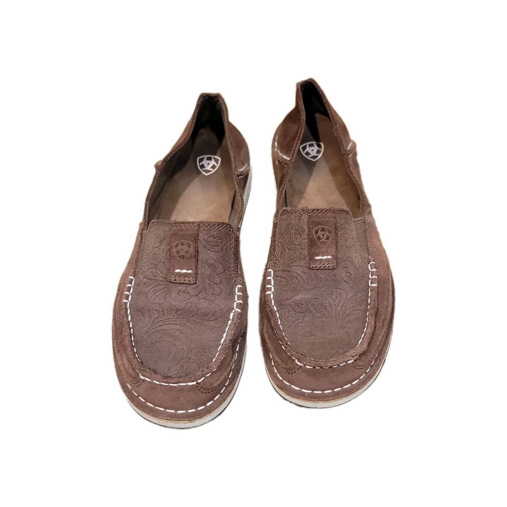 Ariat Cruiser Shoes Womens 7.5 B Brown Leather Floral Embossed 10031609